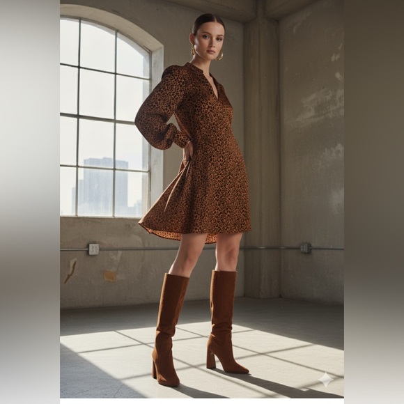 Scoth And Soda Loose Fit Leopard Print Dress Size M - Picture 1 of 5